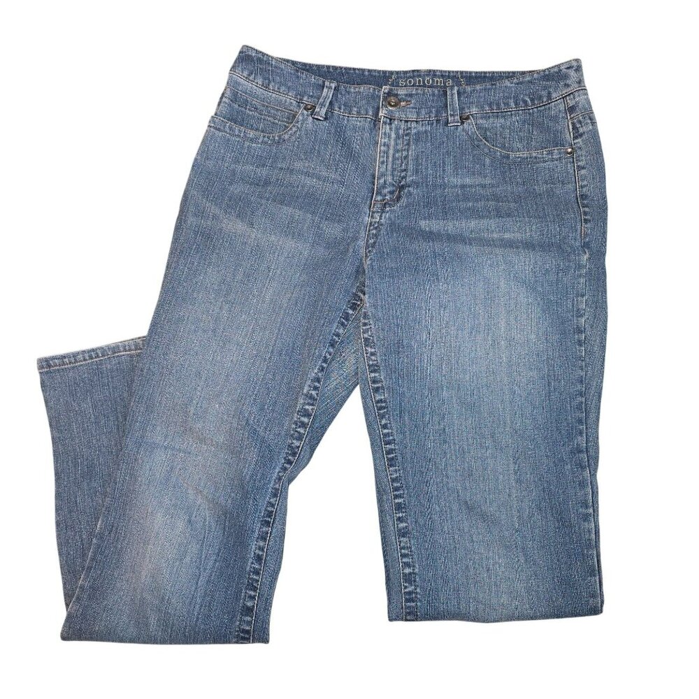 Sonoma Life + Style Modern Straight Leg Jeans Size 10 T Womens Denim Blue jj3771